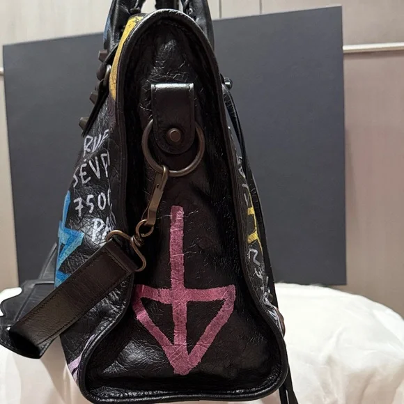 Balenciaga Black Graffiti Classic City Bag - Limited Edition- RARE - Picture 11 of 16